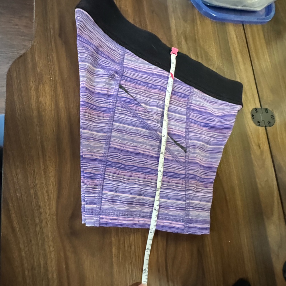 Girls Lululemon Purple Striped Athletic Shorts - Picture 9 of 11